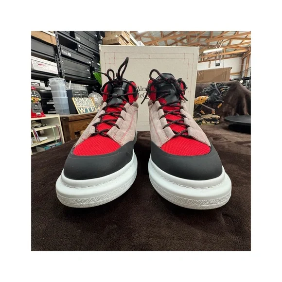 Alexander McQueen Authentic High Top Leather Sneakers size 13 - Picture 3 of 12